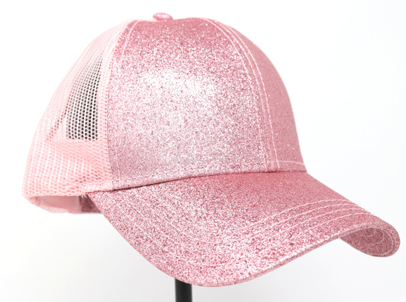 GLITTER PONYTAIL HATS light pink – Blanks Outlet