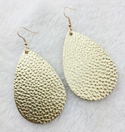 GOLD LEATHER EARRINGS
