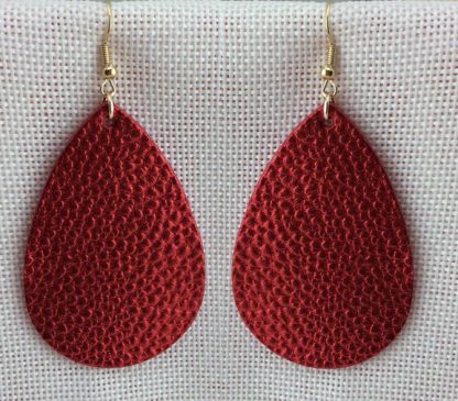 RED LEATHER EARRINGS