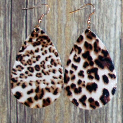 leopard leather earrings