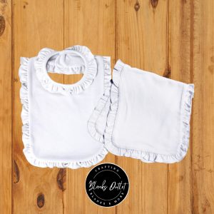 Lamb Basic Bib & Burp Set, White main image 1