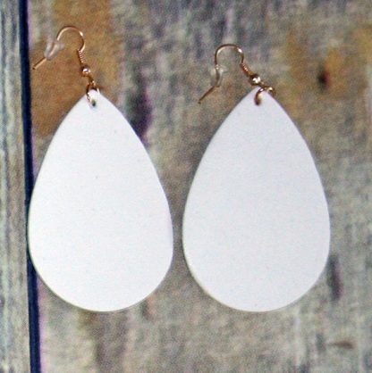 white leather earrings