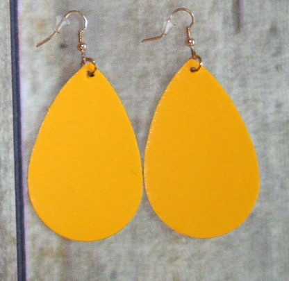 yellow leather earrings