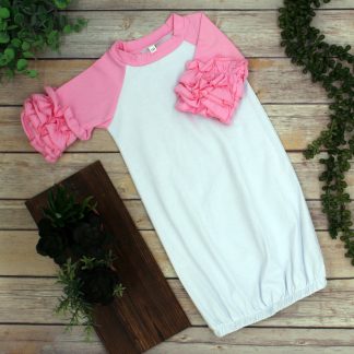 PINK Blank Ruffle Baby Gowns