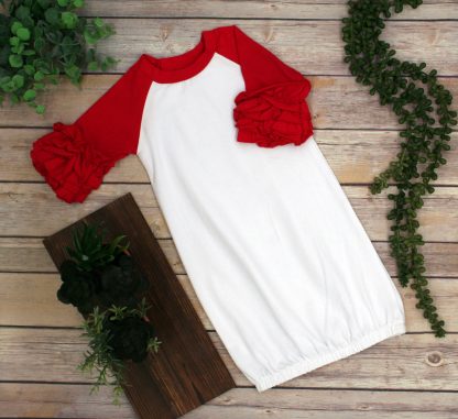 RED Blank Ruffle Baby Gowns