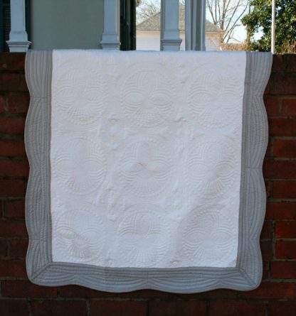 white with gray edge heirloom quilt blanks
