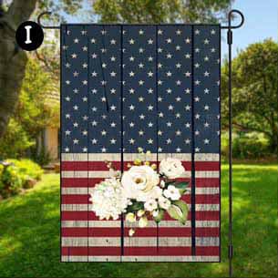 patriotic flowers flag