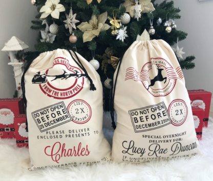 santa sacks personalized with names