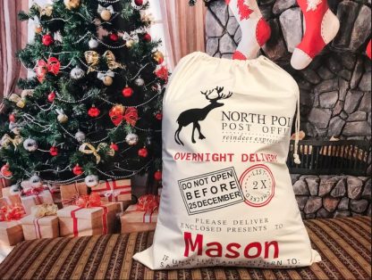 santa sack personalized with a name