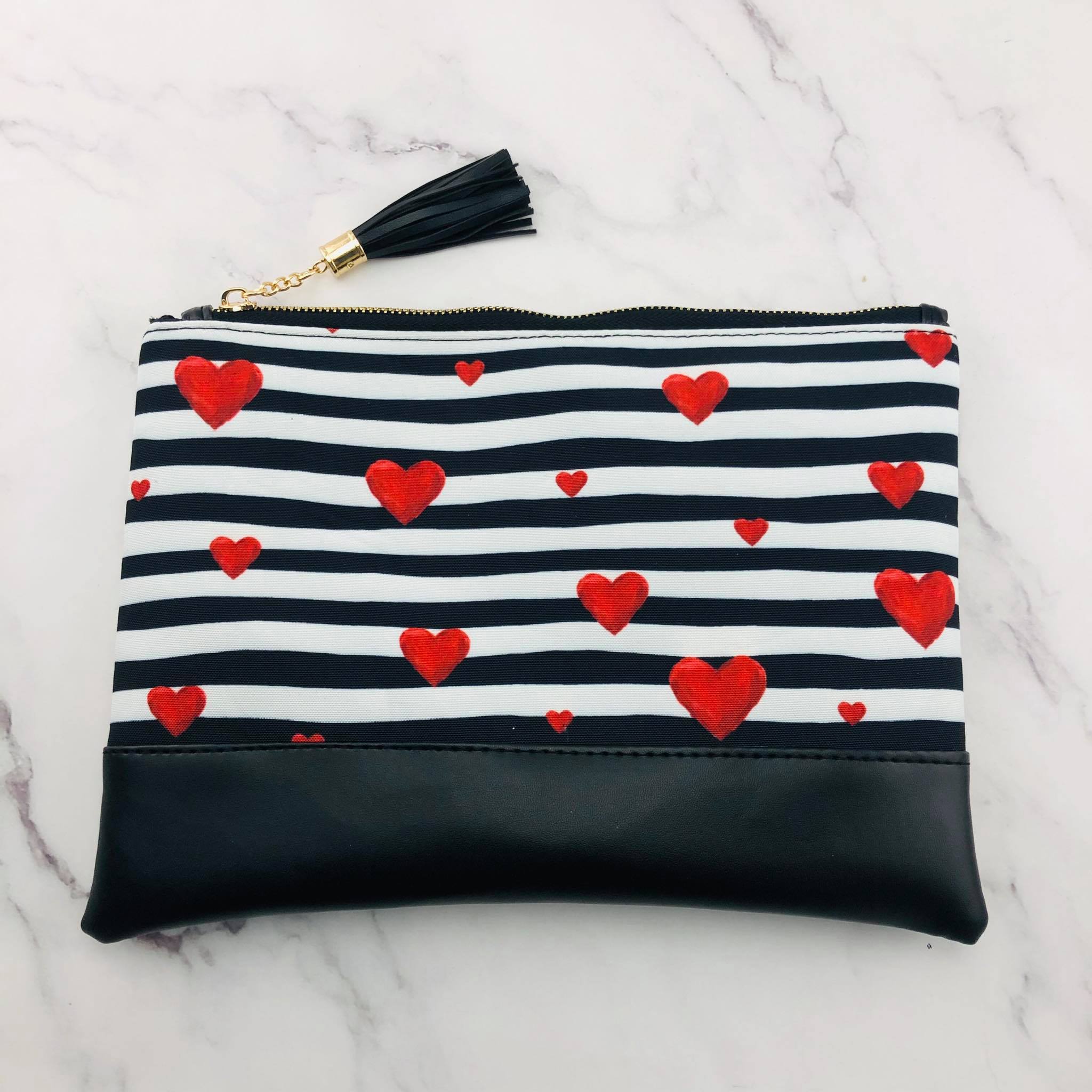 Heart Print Cosmetic Bag