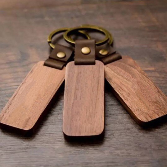 Heart Key | Wooden Earring Blanks Walnut