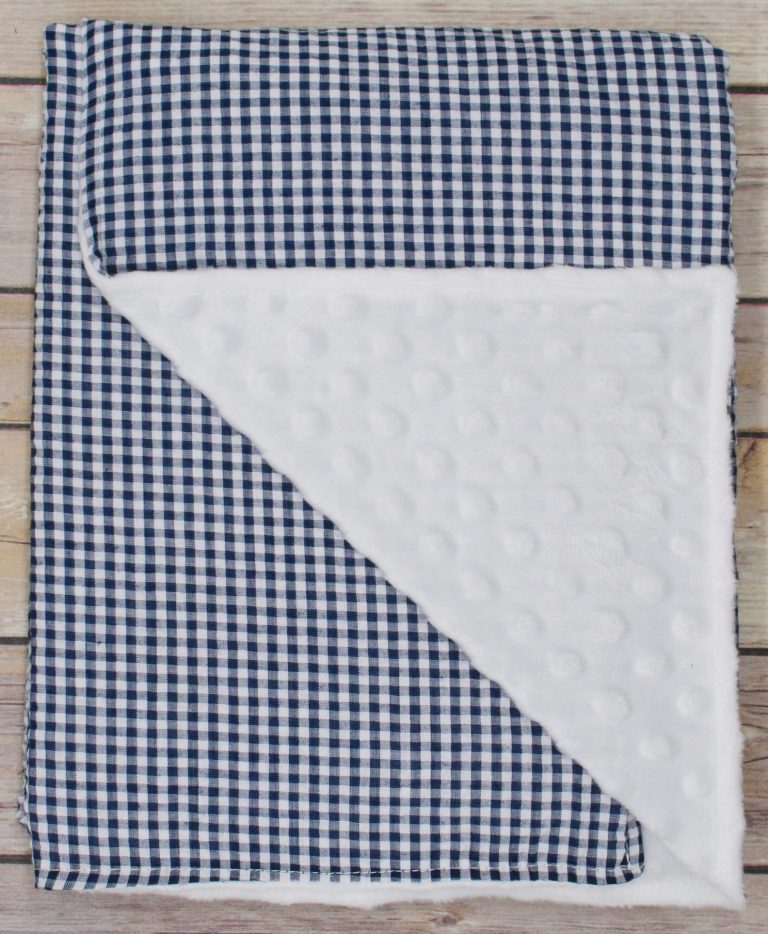 Gingham & Minky Dot Baby Blankets Blanks Outlet