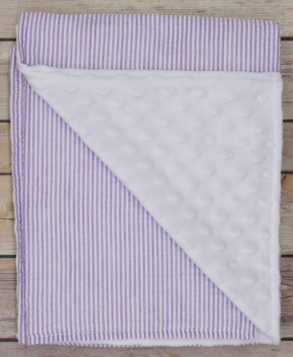 purple lilac lavender seersucker baby blankets