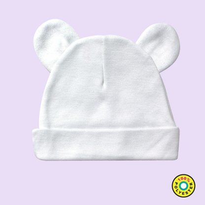 newborn baby hat with bear ears for sublimation