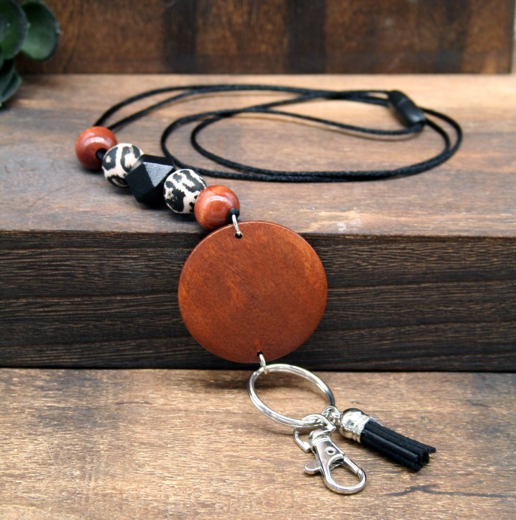 Wooden & Leopard Bead Lanyards - Blanks Outlet