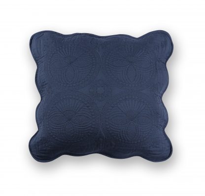 navy blue edge heirloom quilted pillow cover blanks