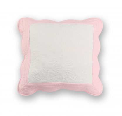 white with pink edge heirloom quilted pillow cover blanks