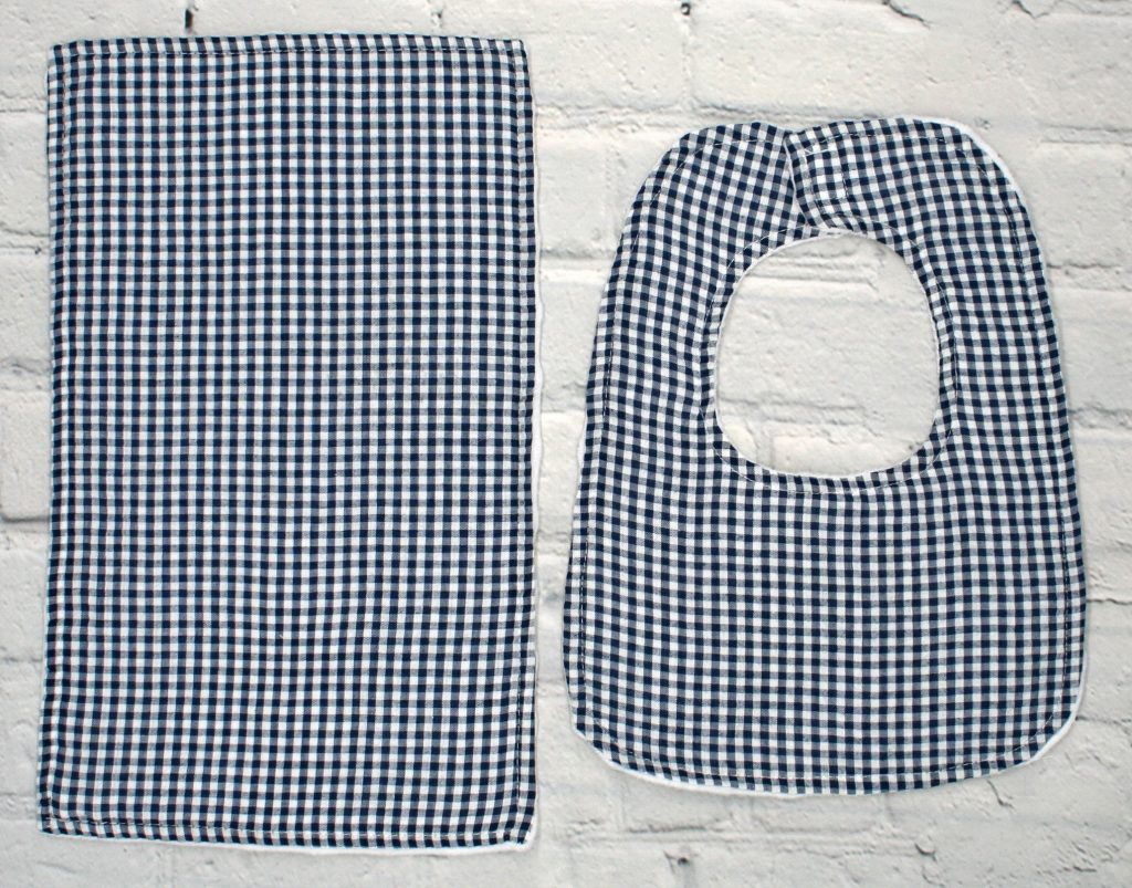 Bib & Burp Cloth Sets Gingham Blanks Outlet