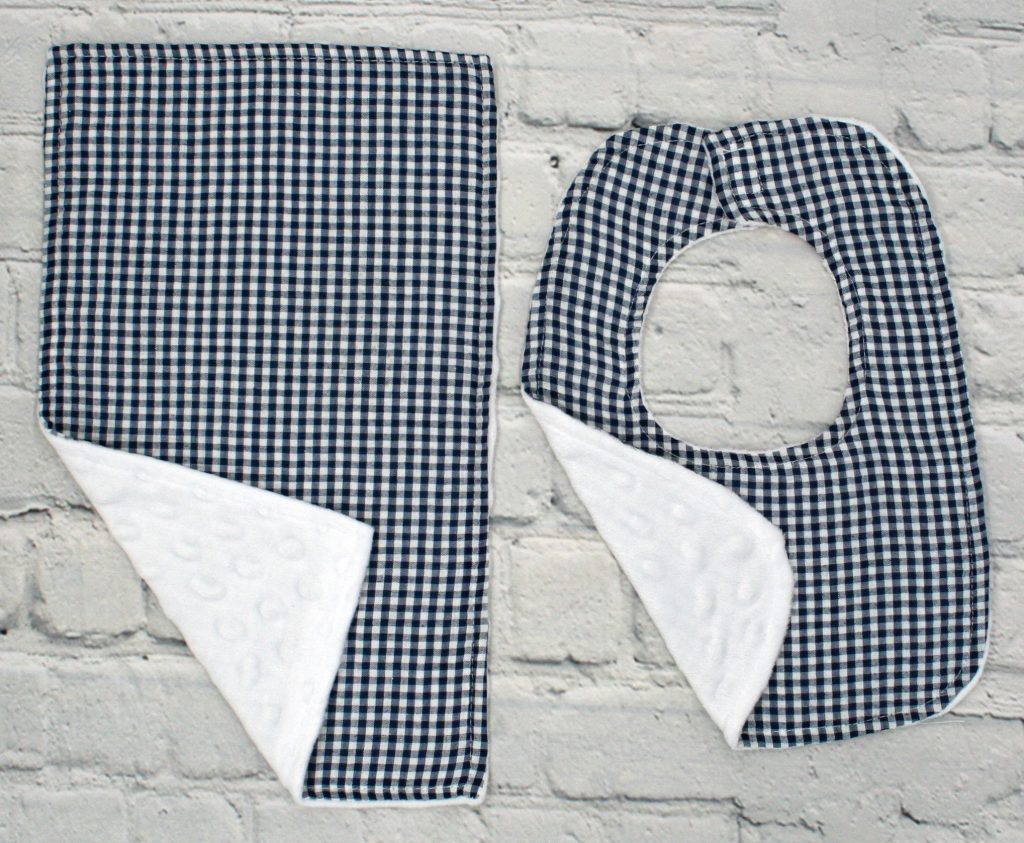 Bib & Burp Cloth Sets Gingham Blanks Outlet