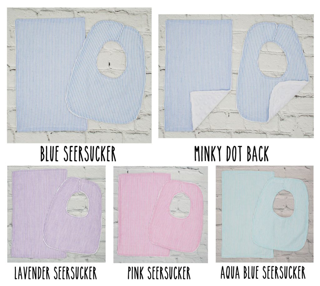 Bib & Burp Cloth Sets Seersucker Blanks Outlet