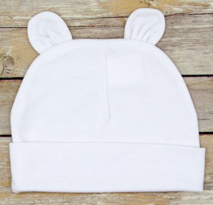 White Bear Ears Hat - 100% Polyester