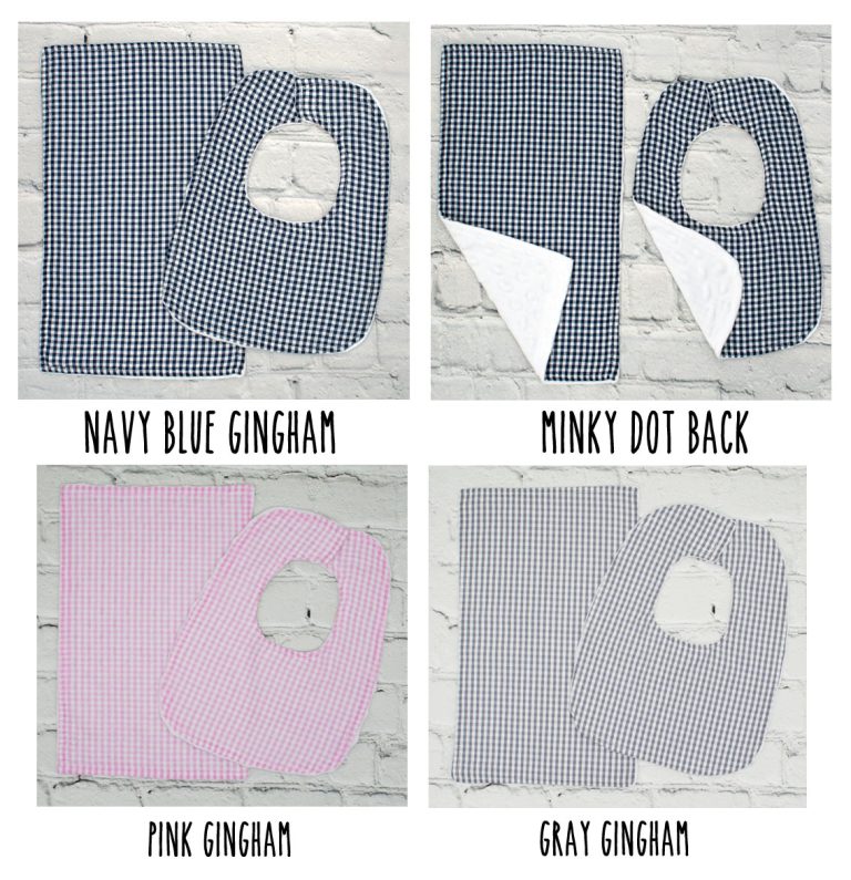 Bib & Burp Cloth Sets Gingham Blanks Outlet