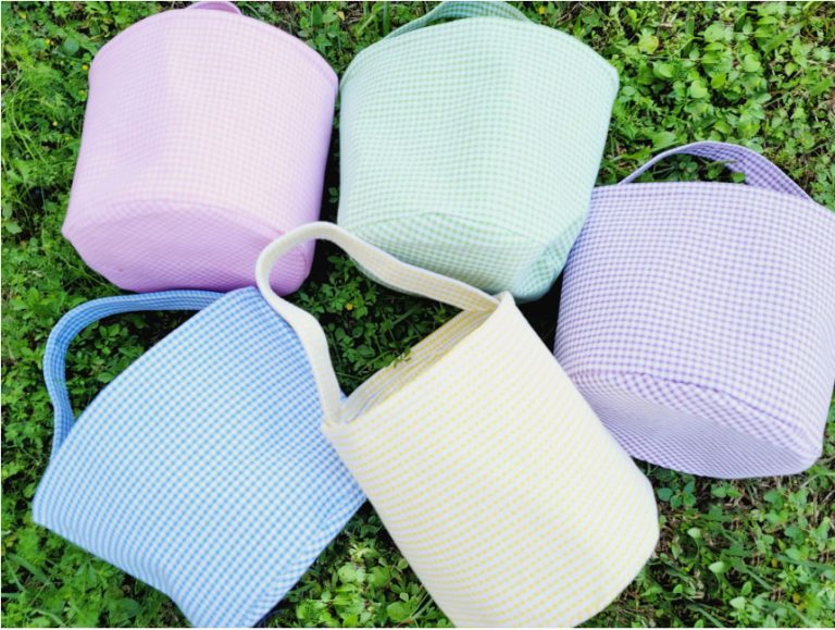 Gingham Easter Buckets Blanks Outlet