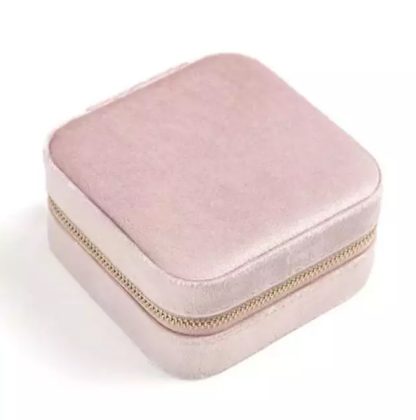 Pink Velvet Travel Jewelry Box
